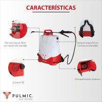 Pulmic dobíjecí elektrický batohový postřikovač Pegasus 15. 15L. 3 rychlosti. Odnímatelná lithiová baterie. Výdrž až 7 hodin. Vy