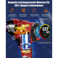 AUTDER Vzduchový kompresor, přenosné elektrické vzduchové čerpadlo 180PSI Max, 21V 2000mAh baterie, 12V napájecí zdroj do auta,