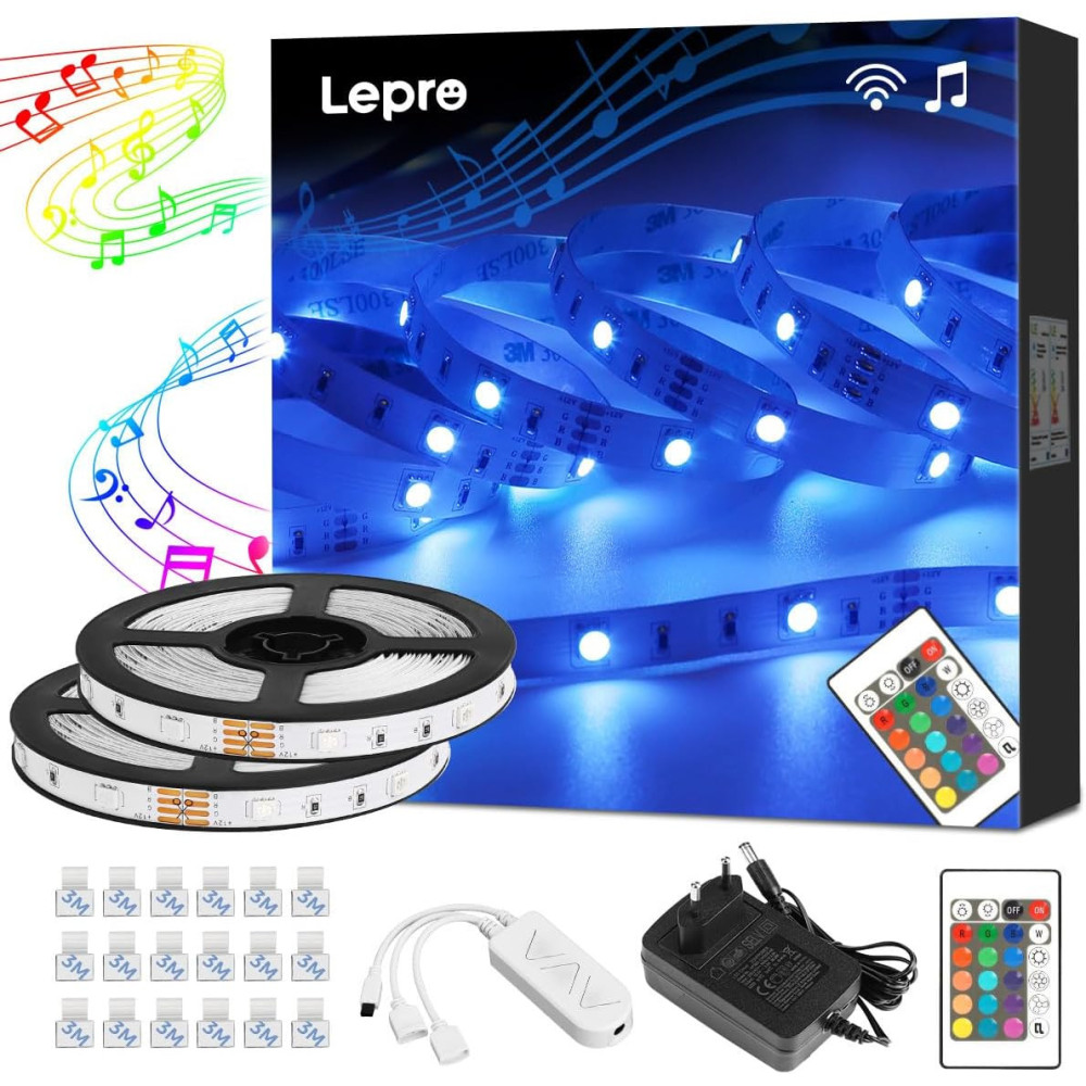 Lepro MagicColor LED pásek 20M(2x10M), 600 LED páska snyColor, LED pásek MagicColor, hudební páska s dálkovým ovládáním