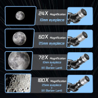 Teleskopický dětský dalekohled astronomie pro začátečníky dospělé, 70mm clona 400mm AZ držák, dětský dalekohled