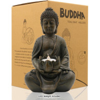 Yeomoo Meditační Buddha držák svíček/svícen sochy Zen Buddha dekorace s lotosem - Vnitřní/Vnější dekorace pro domov