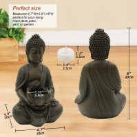 Yeomoo Meditační Buddha držák svíček/svícen sochy Zen Buddha dekorace s lotosem - Vnitřní/Vnější dekorace pro domov