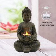 Yeomoo Meditační Buddha držák svíček/svícen sochy Zen Buddha dekorace s lotosem - Vnitřní/Vnější dekorace pro domov