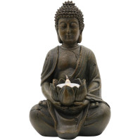 Yeomoo Meditační Buddha držák svíček/svícen sochy Zen Buddha dekorace s lotosem - Vnitřní/Vnější dekorace pro domov