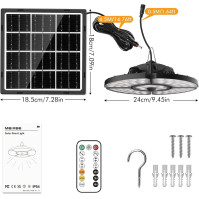 MEIKEE Solární lampy pro venkovní použití s 76 LED, Super jasnými, 4 režimy, 2500-6500K, 270° rozptylový úhel, solární