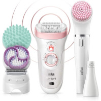 Braun Silk-épil Beauty-Set 9 Deluxe 7 v 1 epilátor pro ženy, epilátor na obličej Facespa, holicí strojek, peeling, čisticí sada