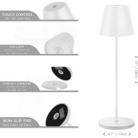 NiceBuy Stolní lampa Bezdrátová stmívatelná dotyková LED Stolní lampa Baterie USB Dobíjecí Venkovní stolní lampa Bezdrátová