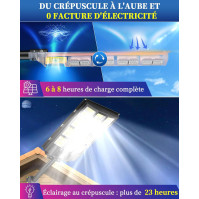 Solární pouliční svítidlo Gefolly 1600W pro venkovní použití – Solární lampy 256000LM s pohybovým senzorem, 6500K soumraku