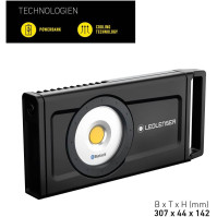 Ledlenser iF8R LED stavební reflektor, dobíjecí, lithium-iontová baterie, bezdrátový, IP54, 4500 lumenů, Bluetooth ovládání