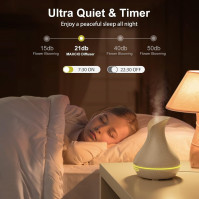 Maxcio Alexa Aroma Diffuser - Chytrá ultrazvuková lampa na aroma difuzi s kapacitou 400 ml, kompatibilní s Alexou a Google Home