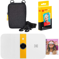 KODAK Smile Instant Print digitální fotoaparát (bílý/žlutý) s měkkým pouzdrem