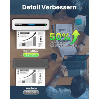 Bezdrátová přenosná tiskárna Itari, termální tiskárna Bluetooth A4 – nová vylepšená malá bezdrátová tiskárna