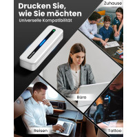 Bezdrátová přenosná tiskárna Itari, termální tiskárna Bluetooth A4 – nová vylepšená malá bezdrátová tiskárna