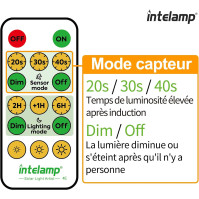 intelamp Solární pohybové světlo s dálkovým ovládáním, 6000 mAh, 1200 LM solární senzorová světla s nezávislým solárním