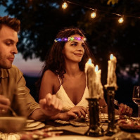 Dioxide LED Květinový věnec, 10 kusů Garland čelenka Dekorativní světelný Böhmen květinová čelenka Dámská květinová výzdoba