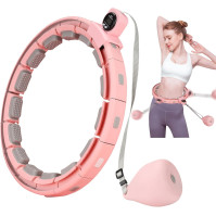 Inteligentní fitness obruč LEAFIA, tiché hubnutí Hula Hoop, s chytrým počítadlem, vážená masáž XXL 128 cm a 18 odnímatelných