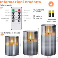 Nestling LED svíčky, LED svíčka s efektem plamene, skleněná LED svíčka s bateriovým napájením, s dálkovým ovládáním