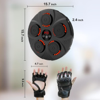 Hudební box, Inteligentní elektronický boxerský stroj nástěnný s LED světlem, Elektronický boxer s Bluetooth s boxerskými ruk.