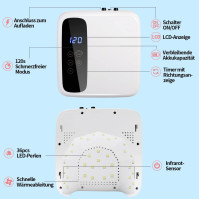 72W UV LED lampa na nehty, BETE LED lampa na nehty bez kabelu, bezdrátové UV lampy na nehty, dobíjecí UV lampa na nehty,