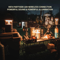 MIFA WildCamping Bluetooth reproduktor, LED lampa, stanová lampa, Bluetooth 5.3 kompatibilní, 20 W/DSP zpracování, IP67