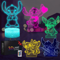 Moodlamp 5 v 1 Set Cartoon Noční světlo, 16 změnitelných barev a dálkové ovládání Anime noční lampa