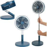 Beldray EH3413B Skládací ventilátor na stojan - USB dobíjecí, lehký, skládací přenosný stolní a stěnový ventilátor, 97 cm