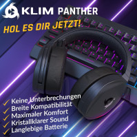 KLIM Panther RGB herní sluchátka pro PS4 PS5 Switch PC, Nízká latence, Potlačení hluku, Bezdrátová, Bluetooth, Bezdrátová