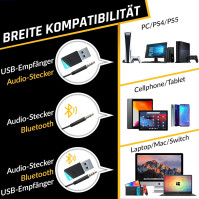 KLIM Panther RGB herní sluchátka pro PS4 PS5 Switch PC, Nízká latence, Potlačení hluku, Bezdrátová, Bluetooth, Bezdrátová