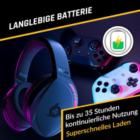 KLIM Panther RGB herní sluchátka pro PS4 PS5 Switch PC, Nízká latence, Potlačení hluku, Bezdrátová, Bluetooth, Bezdrátová