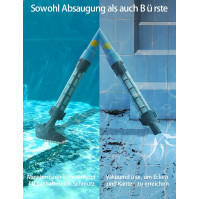 Oxseryn vysavač bazénů lehký, přenosný, bezdrátový, doba chodu 45 minut, ideální pro malé nadzemní bazény, whirlpool