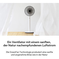 BALMUDA The GreenFan | Stojanový/stolní ventilátor | DC motor | Tichý 13 dB | 1,5W Úspora energie | dosah 15m | Design