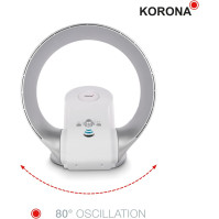 Korona 81008 nástěnný a stolní ventilátor, bezlopatkový ventilátor s oscilací, s nástěnným držákem, 26 W, časovač, DO