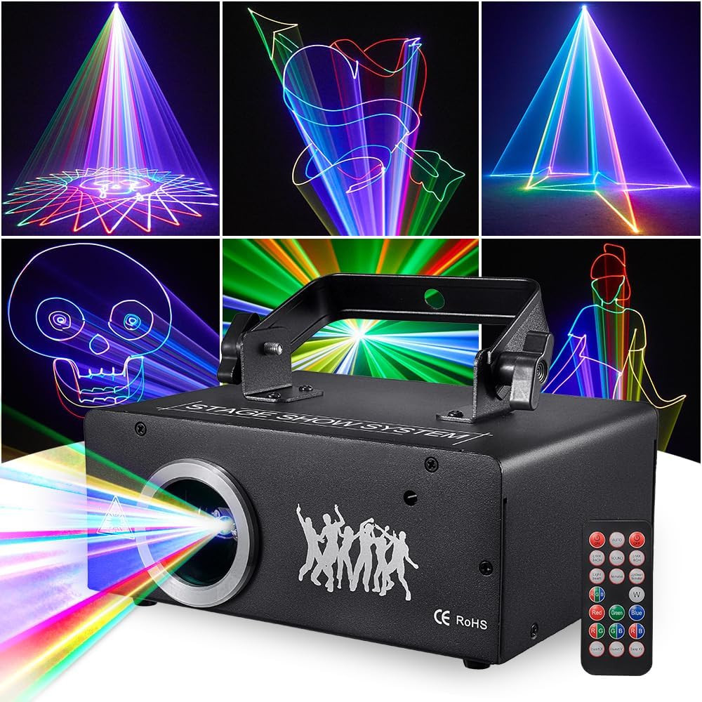 Eyeshot DJ světlo, pódiové světlo na párty 3D RGB animace s efektem skenování paprskem, auto, zvuk hudby, dálkové ovládání