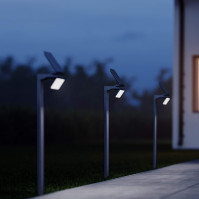 Steinel XSolar GL-S LED zahradní světlo antracit, solární světlo na cestu, pohybový senzor, teplé bílé LED světlo, baterie