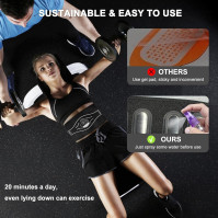 Jenylu EMS Stimulátor svalů - ABS Trainer Muscle Stimulator, 10 režimů a 30 intenzit, hliníkový ab trenér s displejem