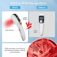 KTS LLLT & TENS terapeutické zařízení s červeným světlem, ruční studená laserová terapie na úlevu od bolesti