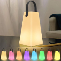 LED venkovní lampa s dálkovým ovládáním, přenosná stolní lampa pro venkovní použití se 8 barvami, USB dobíjecí, vodotěsná