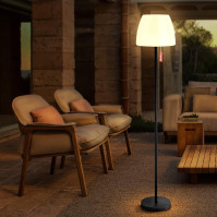 Solární stojací lampa Outdoor Zahrada Stmívatelná Akumulátor Stojací lampa Nabíjecí USB, LED stojací lampa bezdrátová