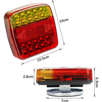 Qiping Bezdrátová Zadní Světla pro Přívěsy - Magnetická 12V tažná deska LED zadní lampy pro auto, náklaďák, karavan