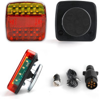 Qiping Bezdrátová Zadní Světla pro Přívěsy - Magnetická 12V tažná deska LED zadní lampy pro auto, náklaďák, karavan