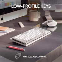 Bezdrátová podsvícená klávesnice Logitech MX Mechanical Mini pro Mac, QWERTY US Intl - světle šedá