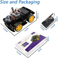 FREENOVE 4WD Car Kit with RF Remote - Sada na vzdálené ovládání 4WD, kompatibilní s Arduino IDE, s funkcemi sledování