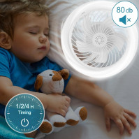 Umikk 40W stropní ventilátor s osvětlením, stropní ventilátor s osvětlením a dálkovým ovládáním, 28cm, s funkcí časování