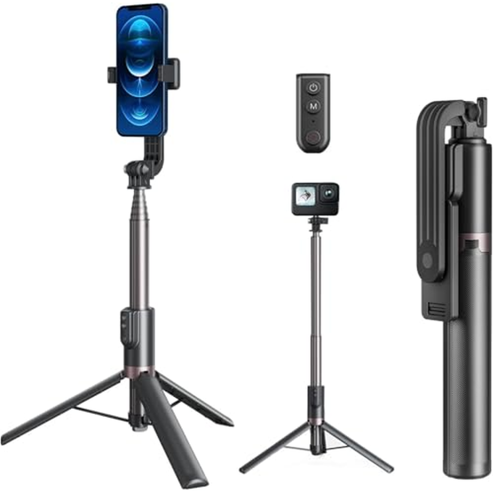 TELESIN Selfie tyč 3 v 1 s bezdrátovým dálkovým ovládáním pro GoPro Hero 11 black/Hero 10/Hero 9/8, hliníková slitina Monopod