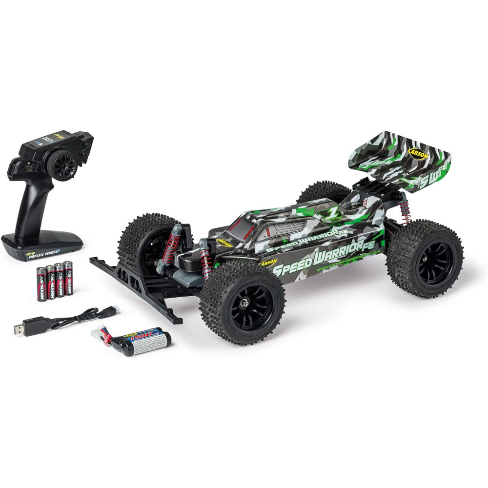 Carson 500404238 - 1:10 FE Speed Warrior 2,4G 100 % RTR zelený - dálkově ovládané auto, RC buggy, včetně baterií