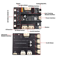 Adeept Smart Robot Car Kit pro Raspberry Pi Pico, sledování čáry, vyhýbání se překážkám, barevné světlo, OLED displej, DIY STEM 