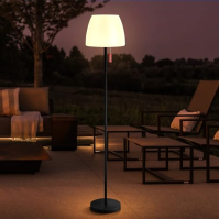 RWWR Solární stojací lampa venkovní se světelným senzorem 2 v 1 dobíjecí 8 barev IP44 venkovní stojací lampa Patio stojací lampa