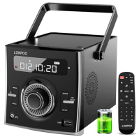 Přenosný přehrávač CD Boombox 20 W s dobíjecí baterií, Bluetooth, vstup USB, vstup AUX, připojení MIC, připojení sluchátek, dálk