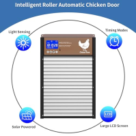 2024 Aktualizace Automatické dveře pro kuřata Solar, Elektrická hliníková brána pro kuřata s velkým LCD displejem, IP 4X vodotěs