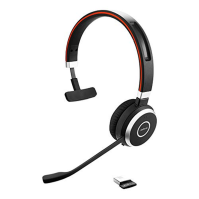 Jabra Evolve 65 Wireless Mono On-Ear Headset - certifikovaná sluchátka Microsoft s baterií s dlouhou výdrží - USB Bluetooth adap